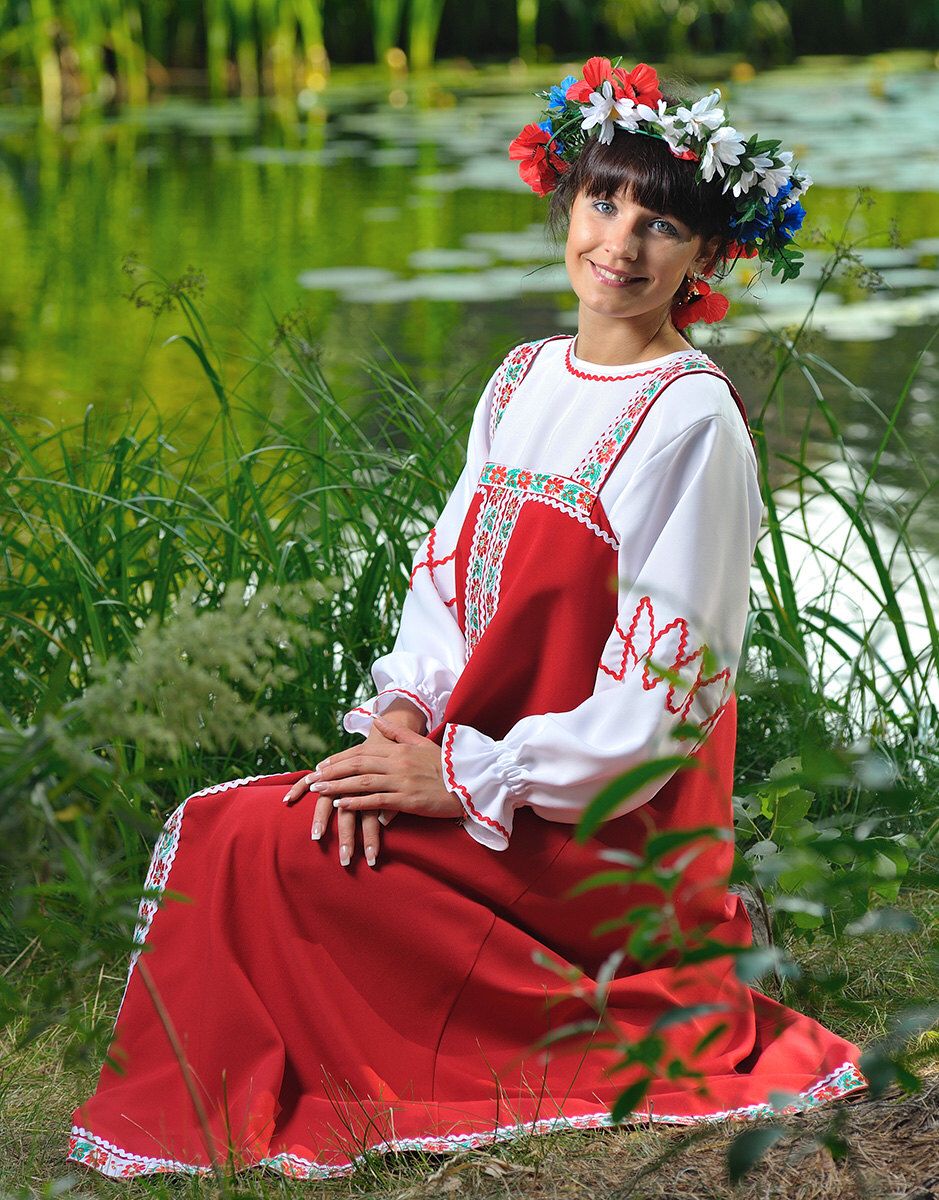 Beautiful girl Girls in Slavic costumes in Taguig